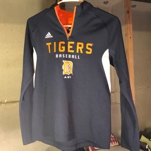 Detroit Tigers Adidas Zip Long Sleeve Pullover M